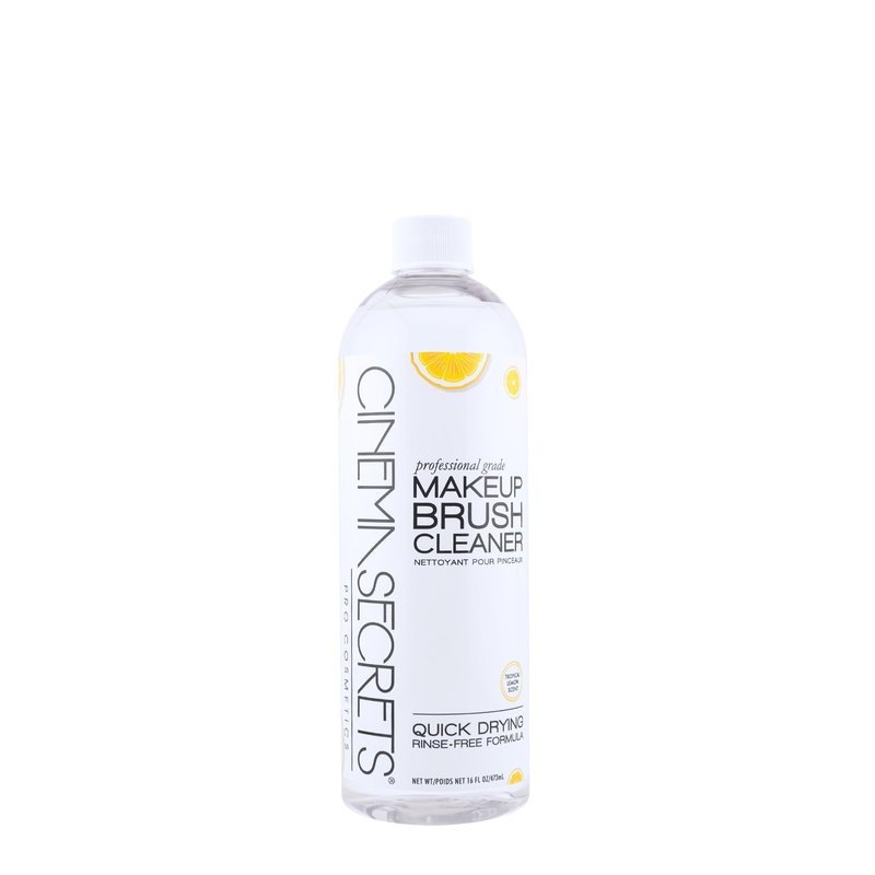 Cinema Secrets Original Makeup Brush Cleaner Solution - Professional Cleanser for Makeup Brushes - Quick-Drying, Rinse-Free Formula - Removes Stubborn Waterproof Make Up - Lemon (32 fl oz)
