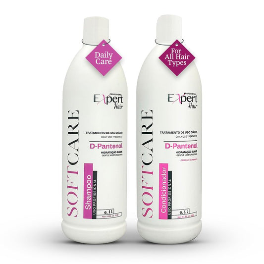 Expert Hair Soft Care Biotin Shampoo and Conditioner - Daily Routine Shampoo For Scalp Health, CLINICALLY TESTED Proven Results Products For Women & Men, Natural Routine, Color Safe 2x 33.81 fl.oz