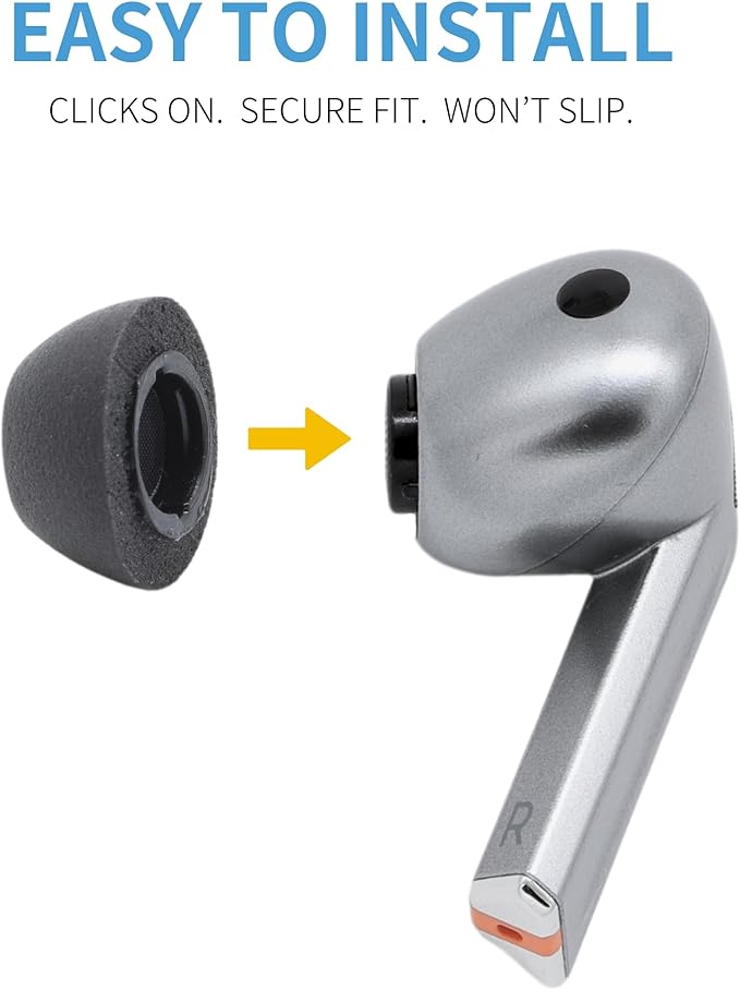 Comply TrueGrip | Premium Memory Foam Replacement Earbud Tips for Samsung Galaxy Buds4 Pro & Buds3 Pro | Long-Lasting Comfort, Secure Fit, Noise Isolation | Black (Small) (3 Pairs)