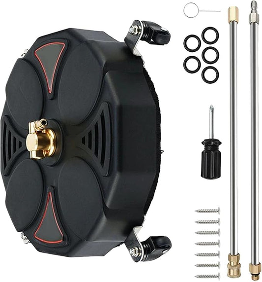 Pressure Washer Driveway Cleaner Attachment, Wheeled Rotary Surface Cleaner, Heavy Duty Flat Surface Cleaner