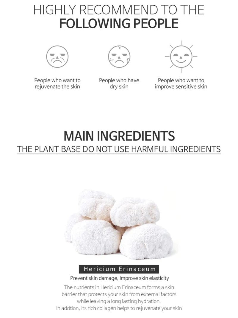 THE PLANT BASE Korean Collagen Serum – Time Stop Mushroom Ampoule, 76.5% Mushroom Extract & Vegan Collagen Face Serum for Anti-Aging, Firming & Plumping | K-Beauty Award Winner, 1.01 fl oz