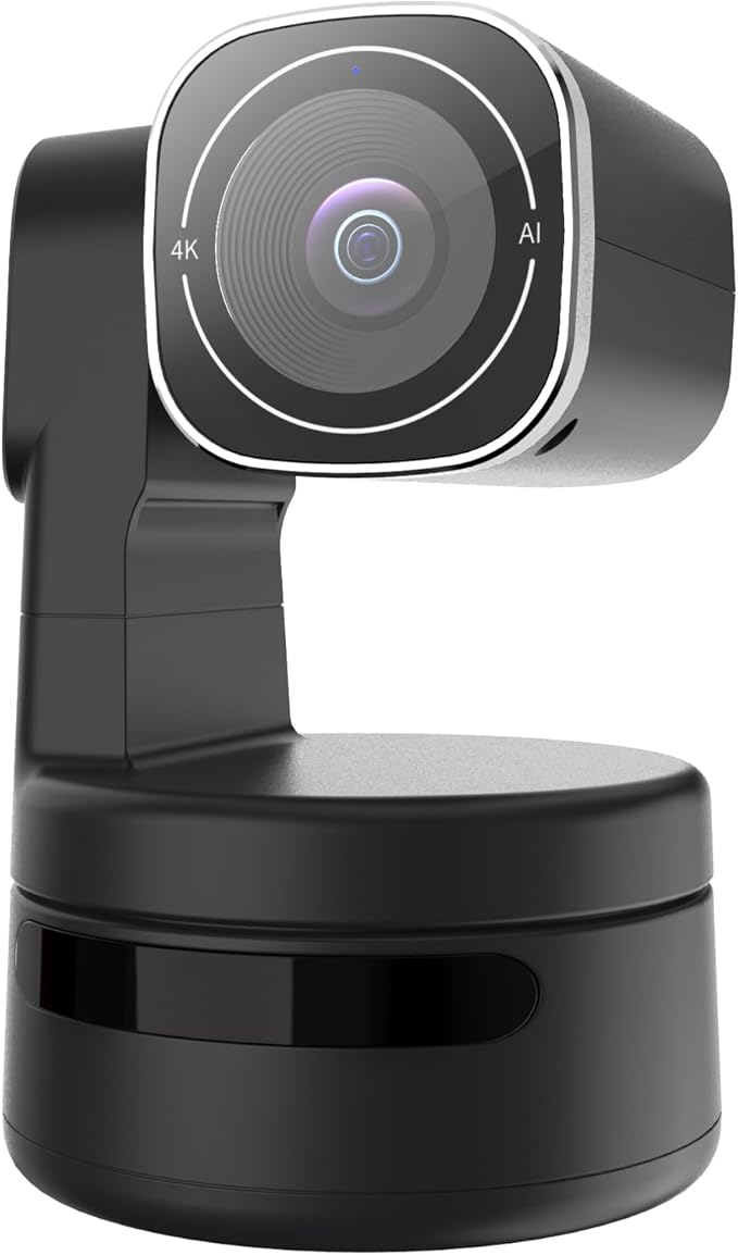 WAAWO USB C Webcam PTZ Webcam, 4K Streaming Web Camera with Folded Bracket, 3X Digital Zoom with Remote Control, One Click Mute for Privacy Protection, Works with Zoom,OBS,TikTok,YouTube,etc