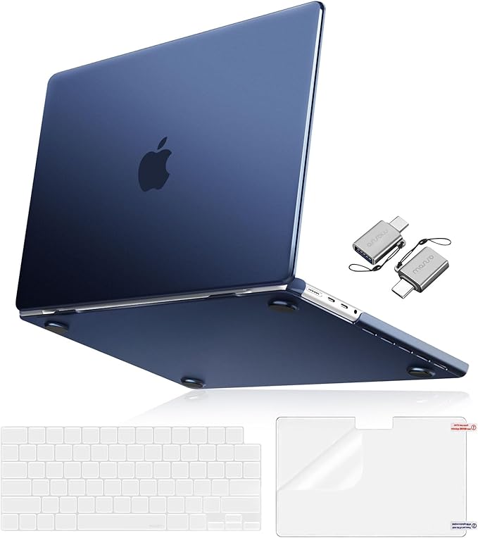 MOSISO Compatible with MacBook Pro 16 inch Case M5 2026 M4 M3 M2 M1 2025-2021 A3429 A3428 A3403 A3186 A2991 A2780 A2485, 4 in 1 Kit Seamlessly Closes Anti-Fingerprints Hard Shell, Midnight Blue
