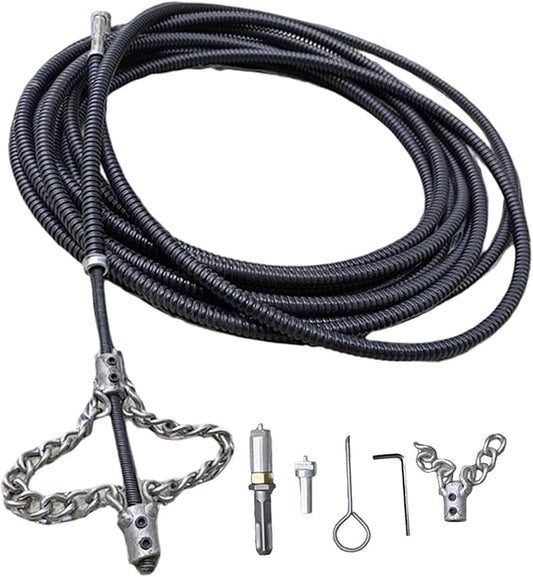 Flex-Shaft Sewer Descaling Chain,Drain Clog Remover,Gutter Cleaning Tools Drain Cleaner for Toilet Shower Kitchen Bathroom Tub Clogged Drains Opener Tool(150cm,Black)