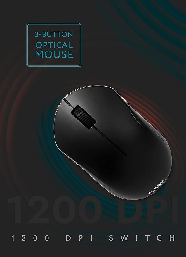 SHHHMOUSE – Wireless Silent Optical Mouse with USB Receiver and Batteries – Cordless, Portable, Quiet Click Mouse for PC, Laptop, Chromebook, Computer