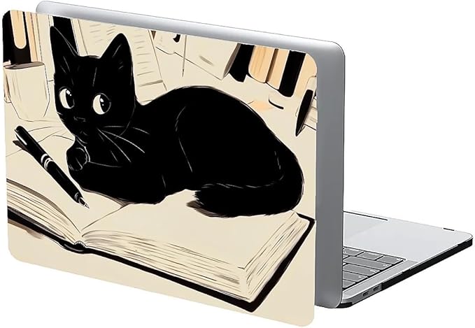 COTAIL Compatible with MacBook Air 13.3 13.6 Inch Case 2022 2021 2020 2019 Plastic Hard Shell Case Cover,13.6 Air (A2681) M2 2022, Black Cat
