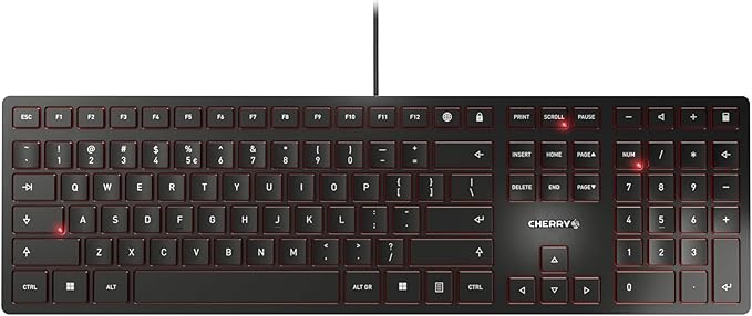 Cherry KC 6000 Slim Keyboard - USB Interface - English (US) - SX Keyswitch (Black)