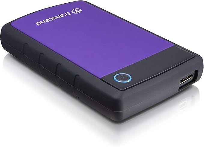 Transcend StoreJet 2TB External Hard Drive, for PS4/PC/Mac/Desktop/Laptop/Xbox, USB3.1(5Gbps)Type-A Portable HDD, One Touch Auto-Backup/Shock Resistant/Three-stage shock protection system(TS2TSJ25H3P)