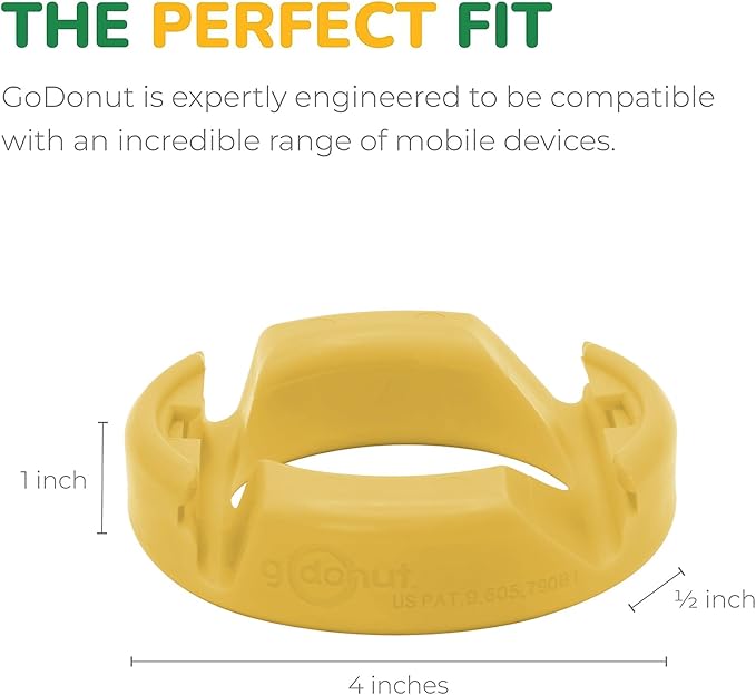 GoDonut Original – Smartphone and Tablet Stand – Compatible with Devices UP to 0.5" Thick Including Protective Cases - for use at Work, at Home, Travel and on-the-go - Yellow