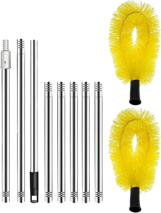 Long Gutter Cleaning Tool from The Ground Gutter Cleaning Tool with Brush Head Drainage Grooves Cleaning Tool