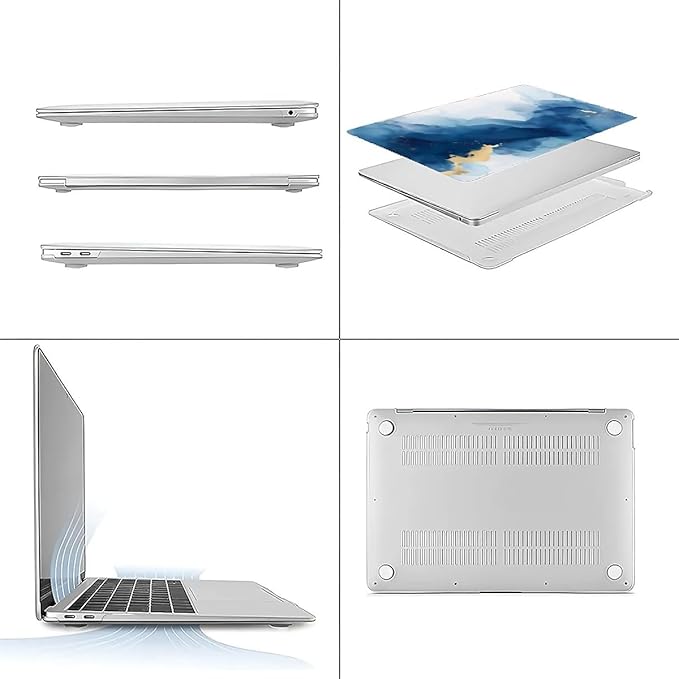 COTAIL Compatible with MacBook Air 13.3 13.6 Inch Case 2022 2021 2020 2019 Plastic Hard Shell Case Cover,13.3 Pro(A1706/A1708/A1989/A2159/A2289/A2338), Blue Marble