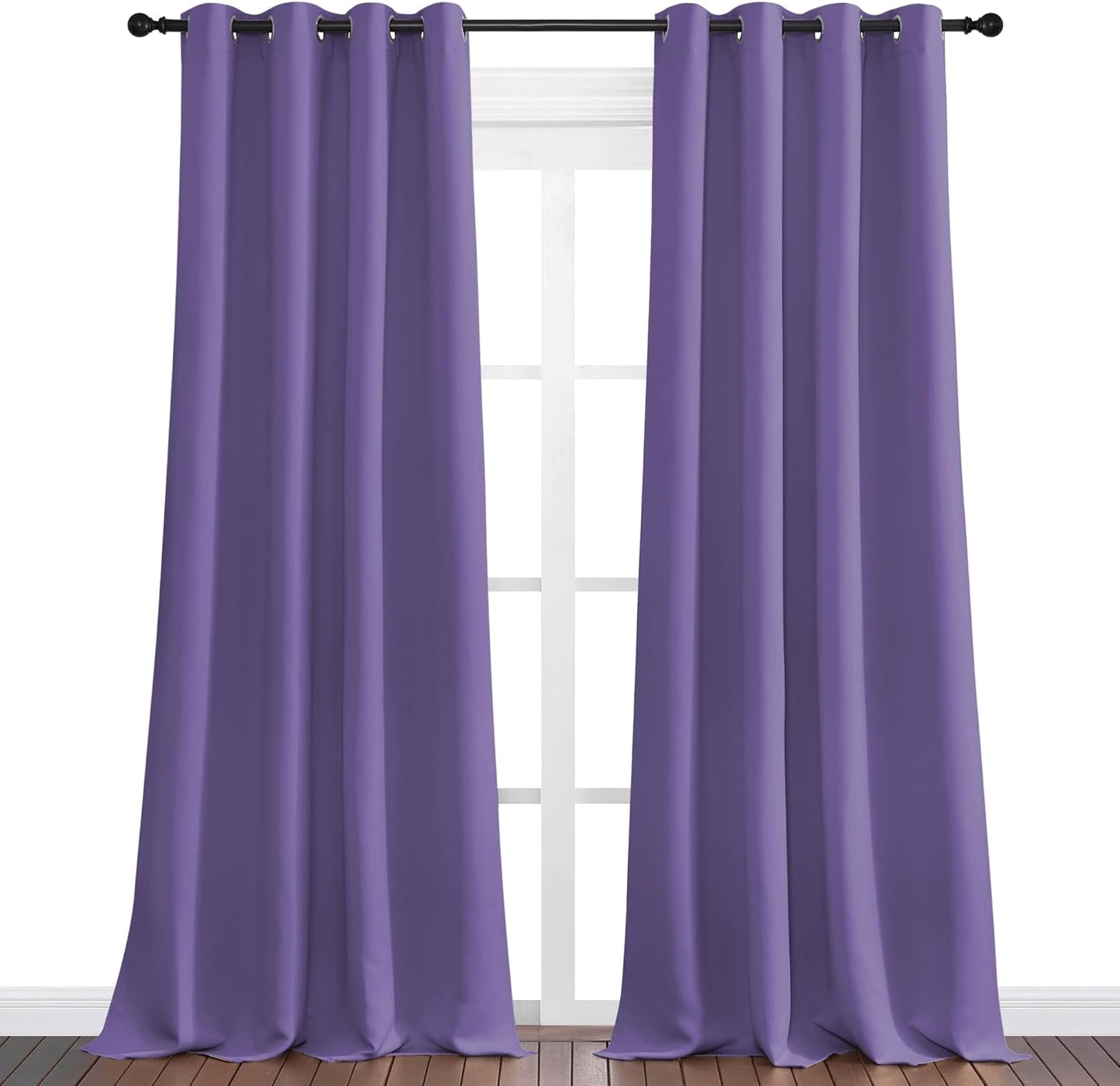 NICETOWN Blackout Curtains - Lilac Purple, 108" Long x 55" Wide, 2 Pieces | Sound Reducing, Heat & Cold Blocking Panels for Modern Decor