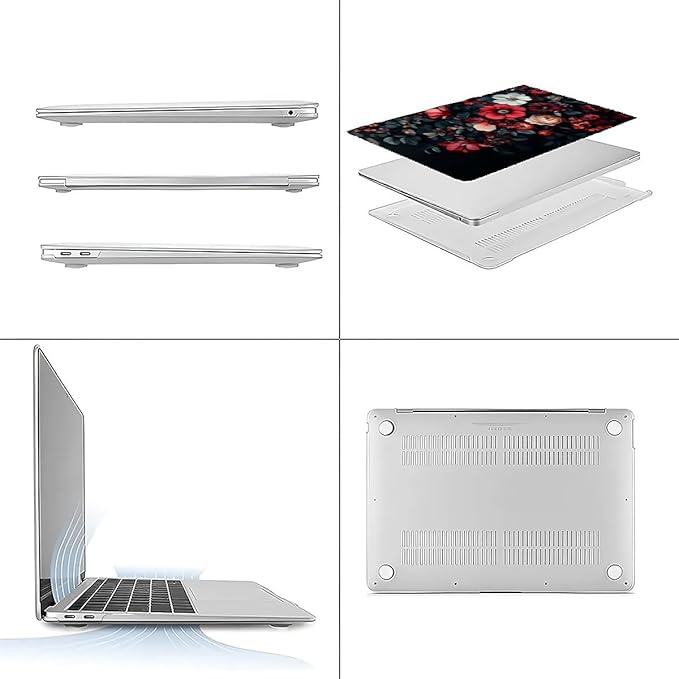 COTAIL Compatible with MacBook Air 13.3 13.6 Inch Case 2022 2021 2020 2019 Plastic Hard Shell Case Cover,13.3 Pro(A1706/A1708/A1989/A2159/A2289/A2338), Dark Floral