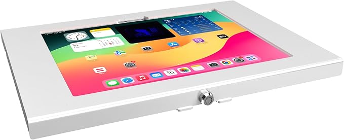 TABcare Locking Security Metal Case for Apple iPad Air 13" 2024/2025 M2/M3 for Kiosk, POS, Store, Show Display (White)