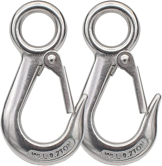 Alele 2Pack Grab Hooks, Slip Hooks,Stainless Steel Lifting Hook Rigging Accessory (Grab Hooks 200Kg 2p)
