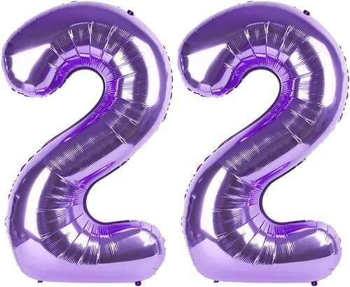 Large 22-Inch Purple Number Balloons by [Brand Name] - Perfect Birthday & Wedding Party Decorations