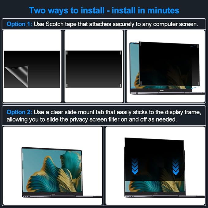 JEAPKA Laptop Privacy Screen Filters 15.6 Inch 16:9 Aspect Privacy Filter for 15.6 Inch