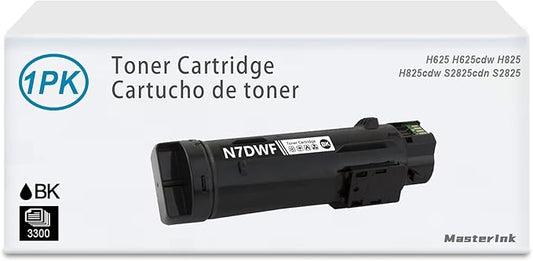 MasterInk H625 N7DWF High Yield Toner Cartridge (1-Pack, Black): Compatible N7DWF Toner Cartridge Replacement for Dell H625 H625cdw H825 H825cdw S2825cdn S2825 Printer