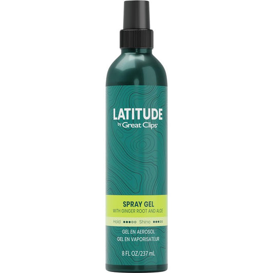 GREAT CLIPS LATITUDE Spray Gel | Hair Gel for Men | Medium Hold + Medium Shine | 8oz | Packaging May Vary