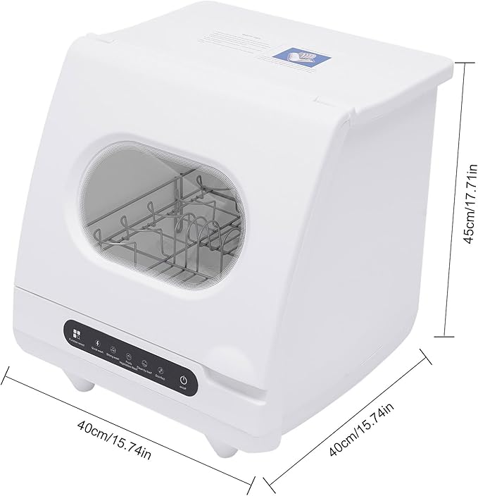Countertop Dishwasher, 5 Washing 12 Spouts Water Tank Leak-Proof Dry and 360° Rotation Flushing Uitable for Homes Kitchen Apartments Dormitories Campers Rvs