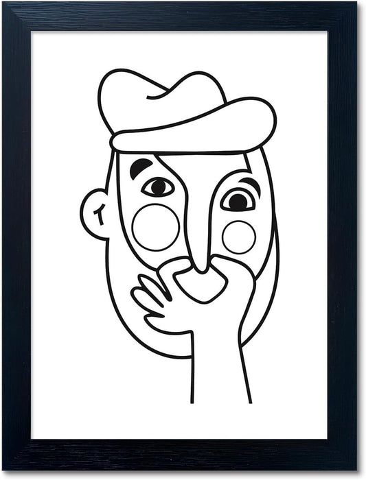 Regine Switzerland Funny Bathroom Wall Art - Modern Minimalist Canvas Print | Black & White Decor