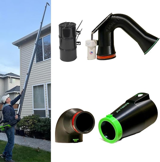 ArloCatcher 30-Foot Gutter Cleaning Kit for Greenworks Leaf Blower 760, 730, 700(60V), 610, 585, 550, 515 and 500 â Two-Story Gutter Cleaning Tools from Ground, No Ladder, Extension Pole Not Included