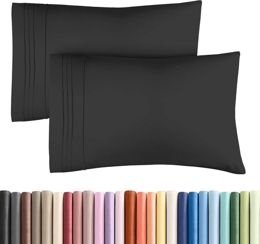 Queen Pillow Cases by [Brand Name] - Ultra Soft Hotel Quality Covers | Wrinkle-Free & Stain Resistant - 2 Piece Set in Black