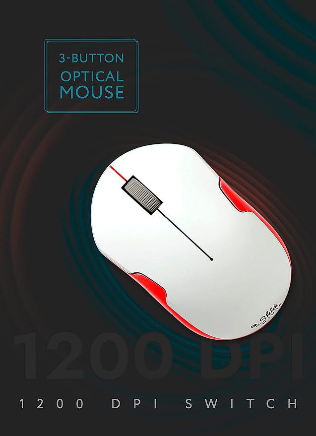 SHHHMOUSE – Wireless Silent Optical Mouse with USB Receiver and Batteries – Cordless, Portable, Quiet Click Mouse for PC, Laptop, Chromebook, Computer