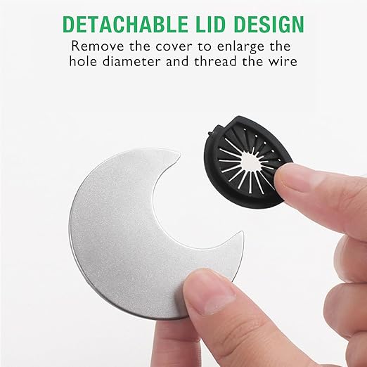 EASYEAH 2 Pcs Desk Grommet 2" / 50 mm, Desk Cord Hole Cover, Cable Grommet ABS Plastic, Desk Hole Grommet for Home & Office Pc, Detachable Cable Cord Organizer-Silver Sand