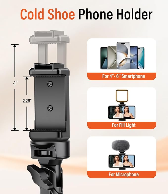 Phone Tripod, 86" Tall Tripod Stand with Gooseneck and Remote, Suitable for Recording Fitness Vlog Watching Cooking, Compatible with Smartphone, Camera, 1 Pcs