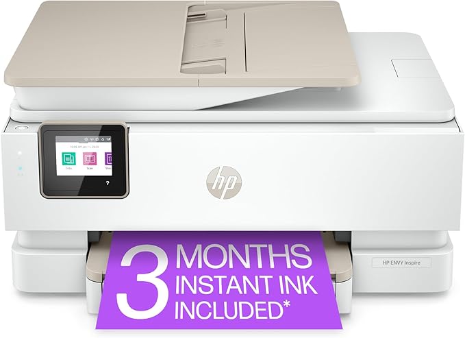 HP Envy Inspire 7955e Wireless Color Inkjet Printer, Print, scan, copy, Easy setup, Mobile printing, Best-for-home, 3 month Instant Ink trial included, AI-enabled (1W2Y8A)