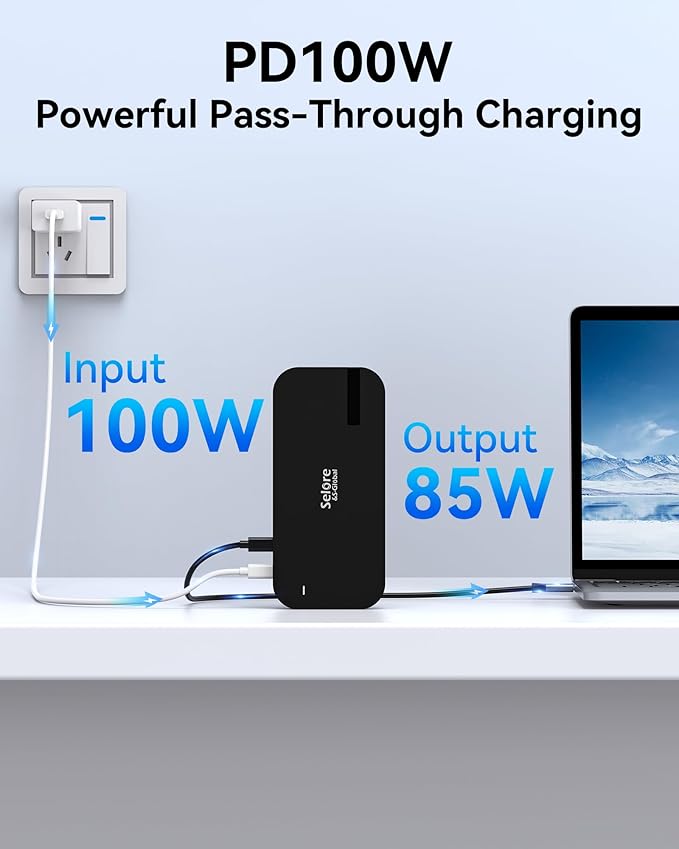 Selore USB C Dock 3 HDMI, Triple Monitor Docking Station, 16-in-1 Laptop Docking Station 3 Monitors with Triple HDMI, 10Gbps USB A/C 3.1, 100W PD, Ethernet, USB C Hub, USB C Dongle for Windows Mac