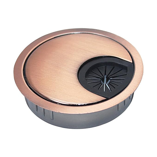 EASYEAH 1 Pcs Desk Grommet 2" / 50 mm, Desk Cord Hole Cover, Cable Grommet Metal Zinc Alloy Materilal, Desk Hole Grommet for Home & Office Pc, Detachable Cable Cord Organizer-Copper Red