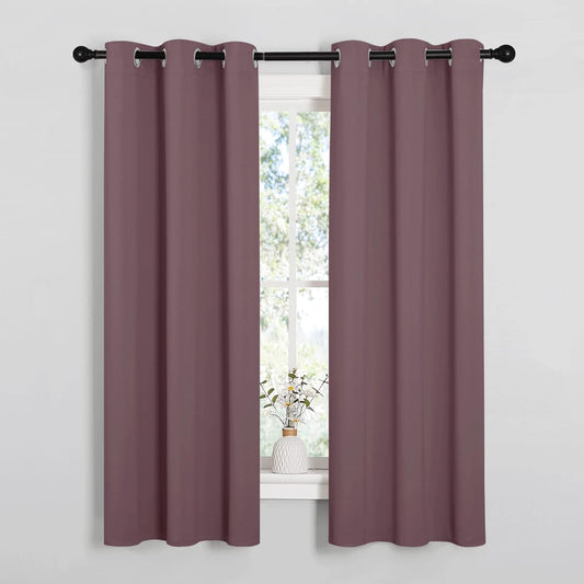 NICETOWN Blackout Curtain Panels - Thermal Insulated Draperies, 34x63 Inches, Dry Rose - 1 Pair