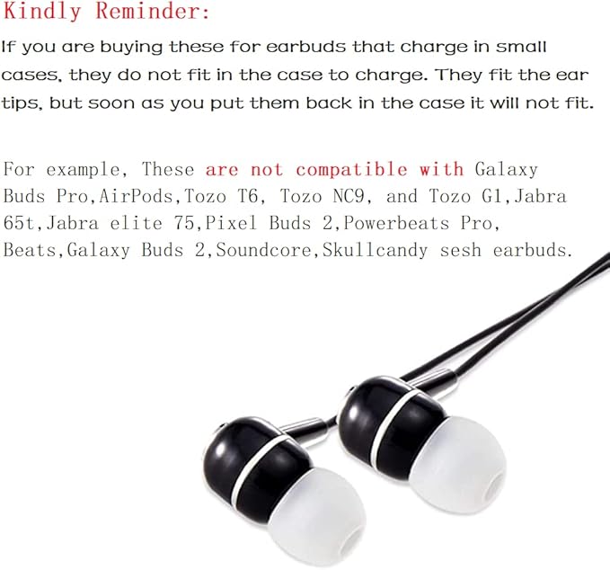 CYADCI Replacement Earbud Tips Earbud Covers Silicone Tips Ear Gels Fit for Inner Hole from 3.8mm - 5.1mm Earphones 9 Pairs S/M/L Clear White