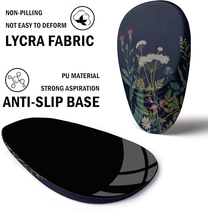 LSLXDCLJ Ergonomic Mouse Pad with Wrist Rest Support, Memory Foam & Polyurethane, Weeds