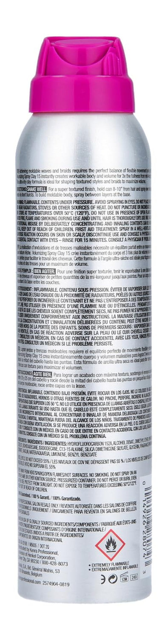 Kenra Professional Volumizing Spray Clay 15 | Bodifying, Fullness Spray | All Hair Types | 4 oz (2-Pack)