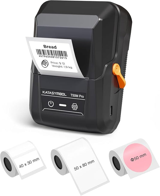 SUPVAN T50M Pro Bluetooth Label Maker Machine with 3 Tapes, Wide Waterproof Label, Versatile App with 30+ Fonts and 660+ Icons, Inkless Labeler for Home, Kitchen, School, Office Organization, Set 1