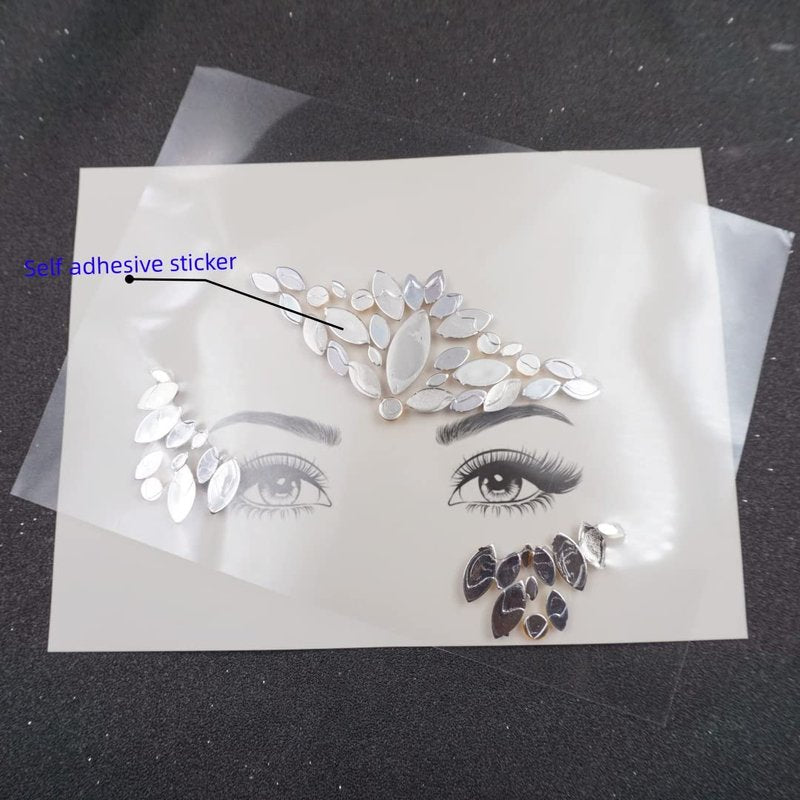 face gems silver gold halloween makeup face jewels body glitter rhinestone rave festival face body temporary tattoos felf-adhesive crystal sticker for music festivals bohemian