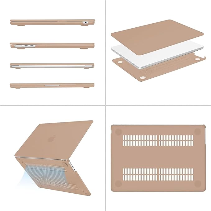 MOSISO Compatible with MacBook Air 13 inch Case M5 2026 M4 2025 M3 M2 2024-2022 A3449 A3240 A3113 A2681, Hard Shell&Keyboard Cover&Screen Film&Type C for MacBook Air 13.6 inch Case, Bronze Brown