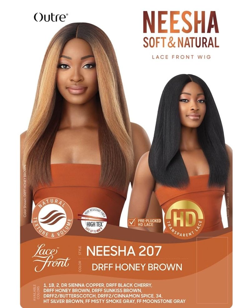 Outre Soft & Natural Synthetic Lace Front Wig - NEESHA 207 (DRFF2/CINNMON SPICE)