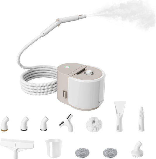 Newbealer Handheld Steamer - Multi-Purpose Steam Cleaner with 12-Piece Accessory Kit | Stainless Steel Boiler, Max 5 Bar Pressure