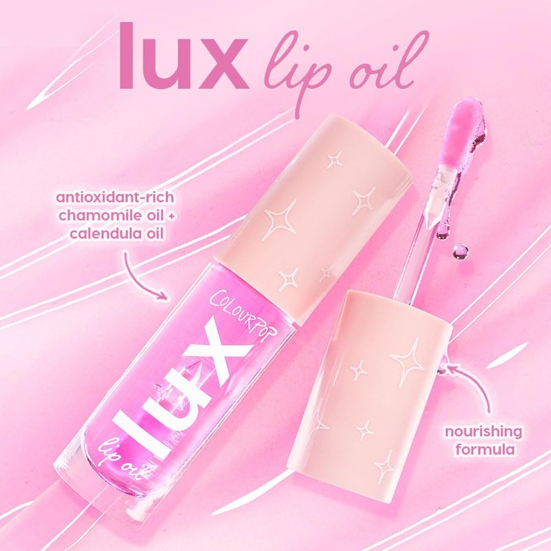 ColourPop Lux Lip Oil - Hydrating Sheer Tinted Lip Oil with Chamomile & Calendula - Bengal Pink (0.16 oz)