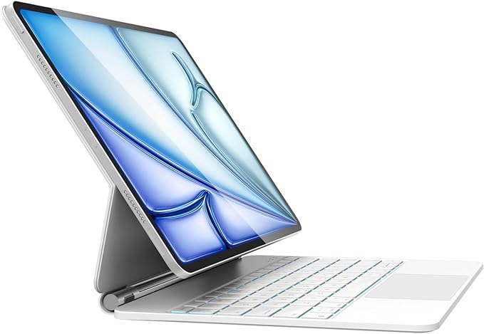 Otuoor Magic Keyboard for iPad Pro 12.9-inch (6th/5th/4th/3rd), Uninterrupted View, Effortless Command, iPad Air 13-inch Case Keyboard (M3 2025/M2 2024), Snap Tight, The Comfort Angle, White