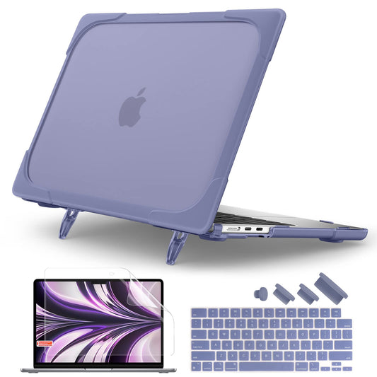 Batianda FlexStand Heavy Duty Case for MacBook Air 13.6 inch, Lavender Grey