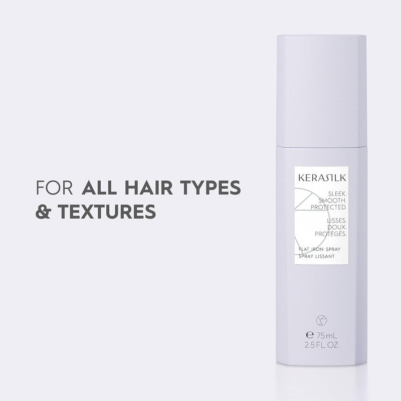 Kerasilk Flat Iron Spray - Smooths Hair & Flyaways | Humidity & Heat Protection | 75ml