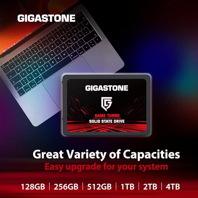 Gigastone 128GB Game Turbo SSD (10-Pack) Up to 500MB/s with SLC Caching Gaming/PC/Desktop/Laptop Upgrade SSD 5-Year Warranty 2.5" SATA Internal Disk Solid State Drives 2.5 inches SATA 3.0 Disk