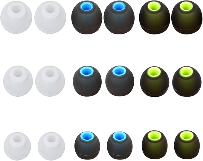MMYQXI Silicone Replacement Earbud Tips for In-Ear Headphones (Inner Hole 3.8mm-5.1mm) - 9 Pairs, S/M/L