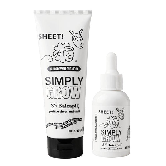 Sheet - Hair Growth Treatment Shampoo & Serum Kit - 8.45 fl oz shampoo + 2 fl oz tonic - 3% Baicapil complex - Water-based sulfate-free formula for fuller-looking hair