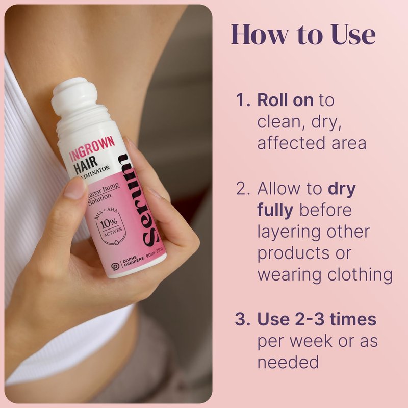 Razor Bump Stopper with Dark Spot Remover, Ingrown Hair Treatment for Bikini Area and Razor Bumps Treatment - Salicylic Acid After Shave Solution for Ingrown Hairs & Razor Burns